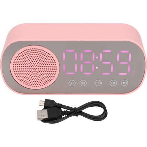 Réveil Bluetooth Enceinte HIFI avec Écran Miroir LED, Radio FM, Horloge Numérique USB pour Voyage et Lecture (1/5)