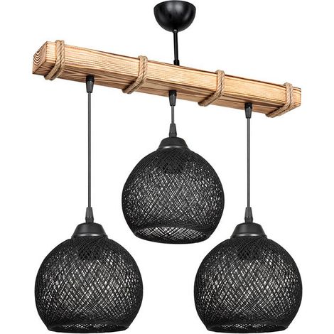 Fiona Hängeleuchte - Natürliche Bambusoptik Mit Metallakzenten, E27, 50x20x63 cm, Warmweißes Licht (1/3)