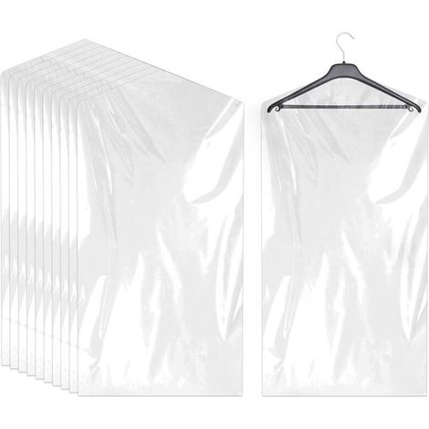 Lot de 20 Housses à vêtements Housses à vêtements transparentes Protège-vêtements en plastique 60x90 cm Vêtements suspendus Housses à vêtements (1/4)