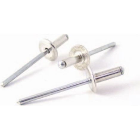 Remache Fijacion 4X18Mm Cabeza Ancha Aluminio Bralo 250 Pz (1/4)
