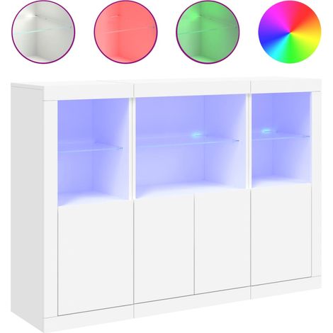 Maison Exclusive - Aparadores con luces LED 3 piezas madera de in (1/5)