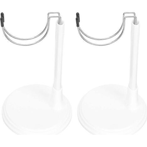 Lot de 2 présentoirs pour poupées, supports réglables, supports d'exposition pour poupées et modèles.-31.00X10.00X8.00CM-White