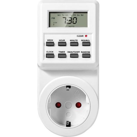Programmateur Prise Electrique et Digitale, Prise Programmable à Cycle Alternatif et répétitif, Prise Minuteur Compte à Rebours, Prise Minuteur Programmable with LCD, Économiser Électricité (1/4)