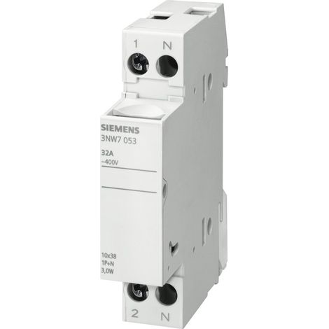 Porte-fusible cylindrique Siemens 3NW7 1P+N 32A 10.3X38 1M 3NW7053