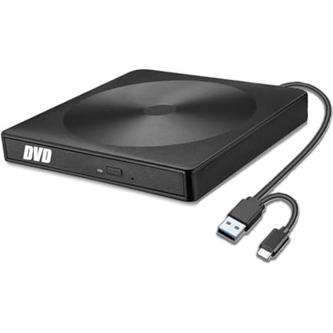 Lecteur DVD externe, USB 3.0 Type C, graveur CD/DVD +/-RW, compatible PC, ordinateur portable, ordinateur de bureau, Mac, Linux, Windows (1/5)