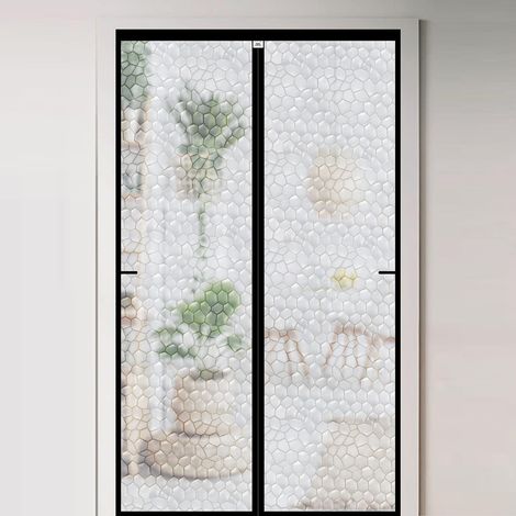 Rideau de porte transparent magnétique – Isolation thermique, coupe-froid, anti-vent, réducteur de bruit – Fermeture automatique par aimants – Protection hivernale pour porte-Modèle 2 - 80 x 210 cm (1/5)
