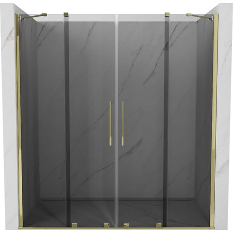 Mexen Velar Duo Schiebeduschtür 170 cm, Graphit, Gold - 871-170-000-42-50