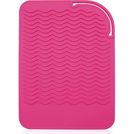 Pochette en silicone résistant à la chaleur, tapis chauffant pour outils de coiffage, coussinet anti-chaleur en silicone pour lisseur, fer à friser, fer à lisser (1/5)