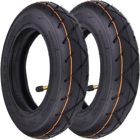 Pour Lot de 2 ensembles de pneus 10 x 2.125, 10" pneu trotinette electrique extérieur avec 10 pouce chambre à air pour Scooter électrique à 2 roues auto-équilibré intelligent monocycle de 10 pouces