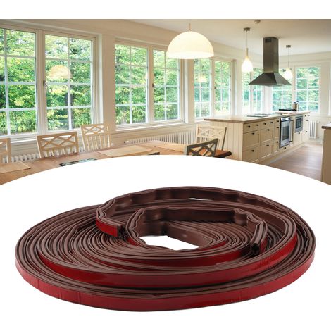 Joint d'étanchéité antivol en silicone pour porte, bande anti-collision pour fenêtre en forme de I, bande coupe-vent autocollante en PVC pour porte et fenêtre, profilé en I de 10 x 8 mm de hauteur, ma (1/5)