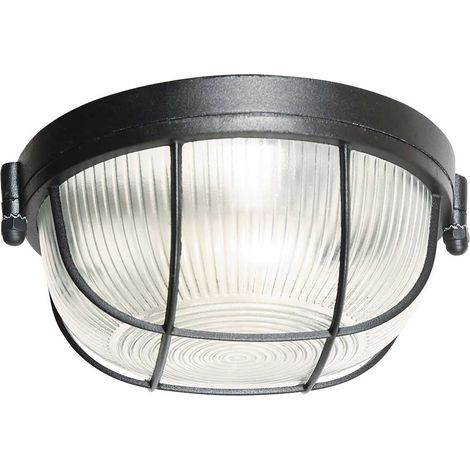 Mexlite - plafonnier - Lisanne - noir - verre métal - Ø 17cm - (1/4)