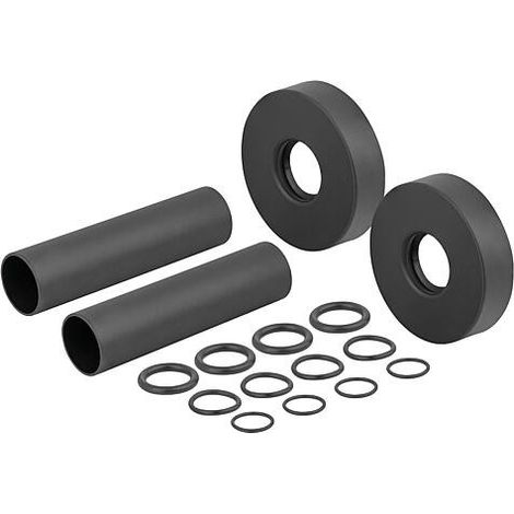 Set de rosaces individuelles et d’habillage noir, longueur de tube 70 mm
