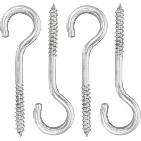 Lot de 4 boulons à œillet à vis robustes en acier inoxydable 304 de 12.7 cm, convient pour les rameurs, hamac, auvent, chaise suspendue, chaise balançoire, chaîne, panier suspendu (1/5)