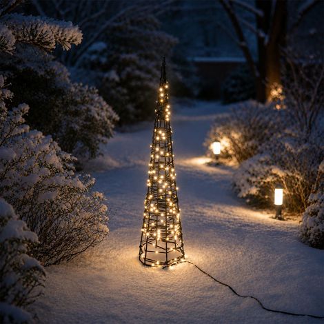 SAPIN DE NOEL SOLAIRE CONE LUMINEUX 60CM BLANC CHAUD (1/5)