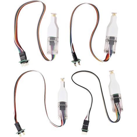 4 pièces pour puce WSON SoP8/SoIC8 : sonde à ressort, aiguille et câble de programmation pour flash EEPROM.