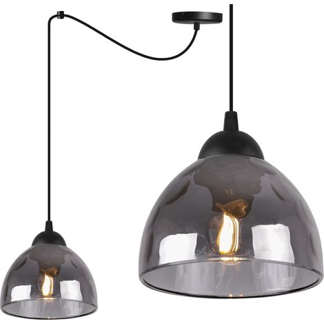 LAMPADA A SOSPENSIONE VENICE SPIDER 1 PARALUME GRAFITE PIATTO E27