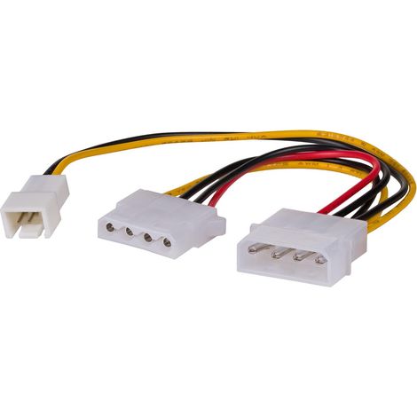 Câble adaptateur Akyga AK-CA-35 Molex (M) - 3 broches 12 V (M) + Molex (F) 2 x 0,15 m (1/3)