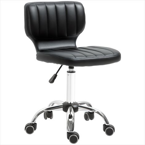 Tabouret pivotant réglable 47-62 cm avec roulettes Acier Noir (1/5)