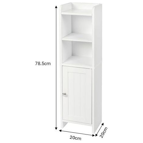 Slim Bathroom Storage Cabinet, Narrow Freestanding Floor Cabinet with Door & Adjustable Shelves, Space-Saving MDF Wooden Organizer for Small Bathrooms (1/5)