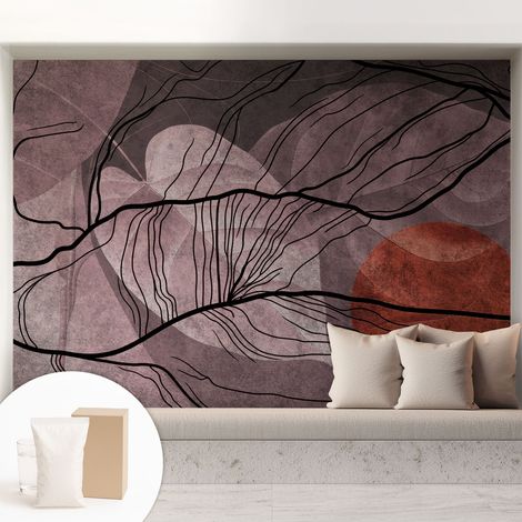 Papier peint intissé décoratif pour salon chambre et cuisine Facile à poser avec colle Abstraction énergique 208x146 cm (1/5)