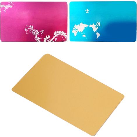Blanko-Visitenkarte aus Metall, Visitenkarte mit Thermotransferdruck, Goldmetallkarte (1/5)