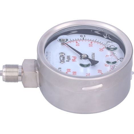 Manomètre inox industriel résistant aux chocs 0-0,6 MPa, raccord M20x1,5, cadran 100 mm, modèle Y-100BFZ (1/5)