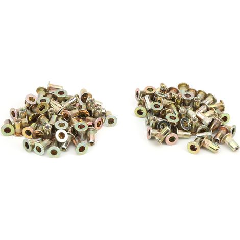 Flachkopfnietmuttern M3 x 100 Stück, verzinkt, Gewindeeinsatz-Set, Befestigungszubehör. (1/5)