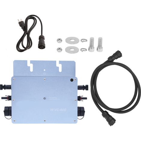 Micro-onduleur WVC-600W 110V étanche extérieur bleu, inverseur intelligent de raccordement au réseau, kit solaire étanche pour panneaux photovoltaïques (1/5)