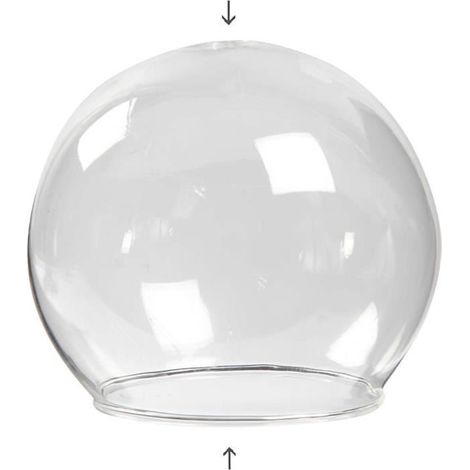 Boule de verre transparente, avec un un petit trou sur le haut pour suspendre, peut être utilisé pour des décorations d'intérieur.
