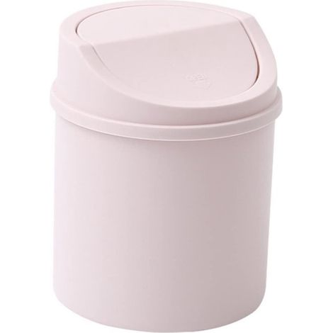 Paquete de 1, rosa, mini papelera, papelera de escritorio, accesorios de almacenamiento para oficina en casa (1/5)