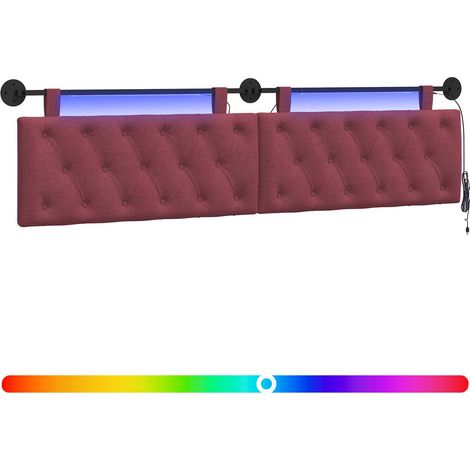 Maison Exclusive - Testiera sospesa Con luce LED Rosso Vino Tessuto (1/5)