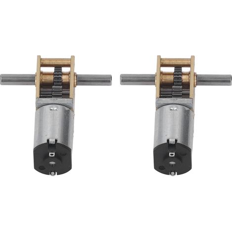 Lot de 2 moteurs à engrenages CC en cuivre, silencieux, à double arbre, réduction de vitesse, 6 V CC, 190 tr/min (1/5)