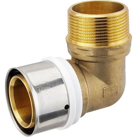 Pressfitting-Winkel 90° - 50 x 4,0 mm - 1 1/2 Zoll Außengewinde für MV-Rohr