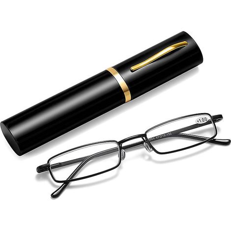 Étui Lunettes Lecture Slim Stylo, Lunettes Loupes Homme Femme Anti-Lumière Bleue, Petites Lunettes à Ressort Charnière (1/4)