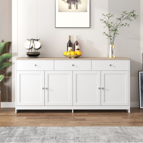 Buffet enfilade 160 cm 4 portes 3 tiroirs MDF OKMYHOME (1/5)