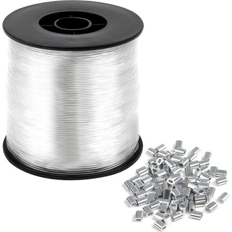 Fil nylon transparent 200 m monofilament résistant suspension décoration DIY haute traction invisible (1/5)