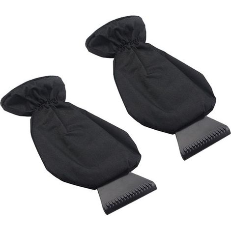 2 piezas, Raspador de hielo con guante, Negro, Raspador de hielo para coche, Raspador de nieve, Raspador de ventanas, Raspador de hielo (1/5)