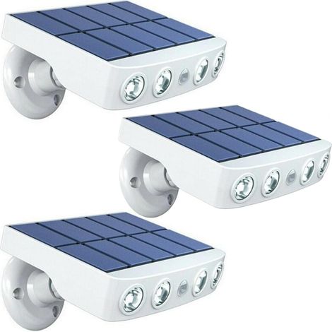 Lot de 3 - Lampe projecteur solaire extérieur étanche avec détecteur de mouvement - Panneau a recharge rapide (1/5)