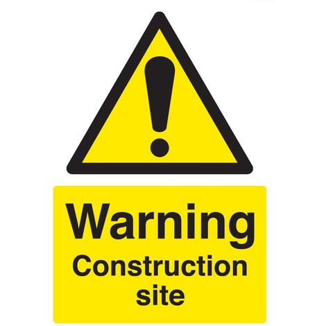 Warning Construction Site - PVC 200 x 300mm SCA0958 (1/3)