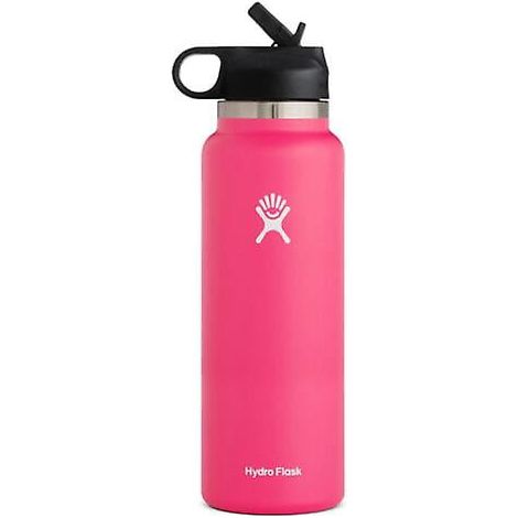 Hydro Flask Water Bottle Stainless Steel Wide Mouth With Straw Lid 40oz--PINK (1/4)