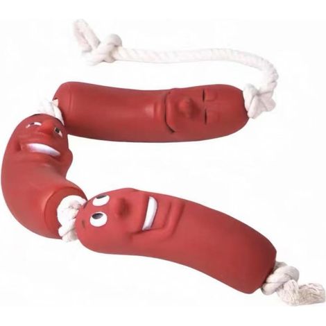 Jouet pour chien en forme de saucisse, jouet à tirer amusant avec nœud, résistant aux morsures, exercice physique, divertissement, anti-ennui, objet de décoration, jouet pour animaux