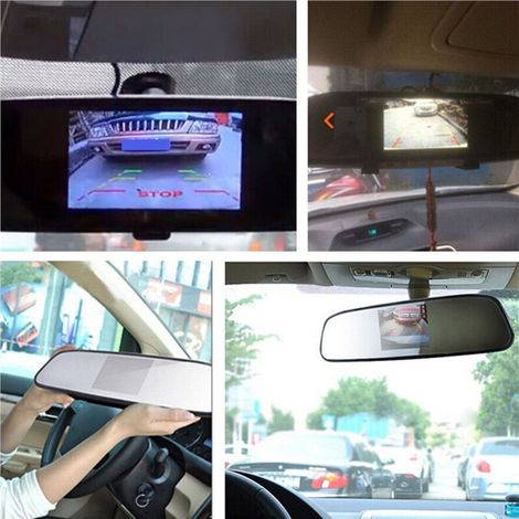 Adecuado para pantallas de espejo retrovisor de coche de dos piezas de 4,3 pulgadas, pantallas LCD de alta definición, pantallas de DVD, cámaras de marcha atrás y accesorios para automóviles.