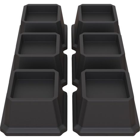 6.8cm Bed Risers for Furniture, Pack of 6, Black Sofa Risers, Chair and Table, Raise 2 cm, Up to 680 kg, More Space and Convenience (1/5)