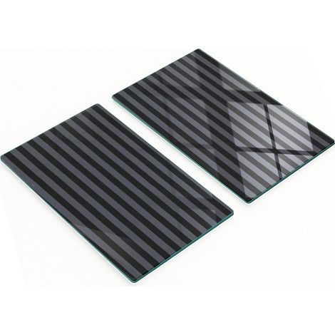 Tablas de vidrio decorativas multifuncionales para cocina, rayas grises, 2x30x52 cm