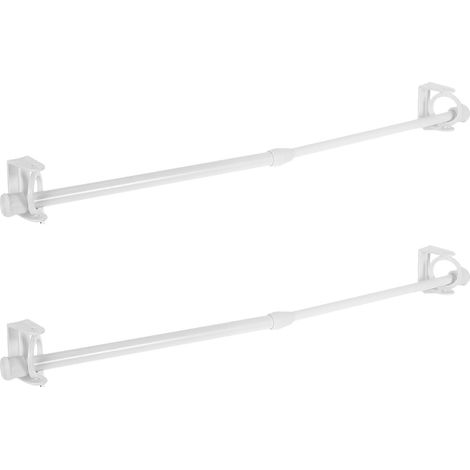 Lot de 2 porte-serviettes extensibles muraux en plastique, porte-servi (1/5)