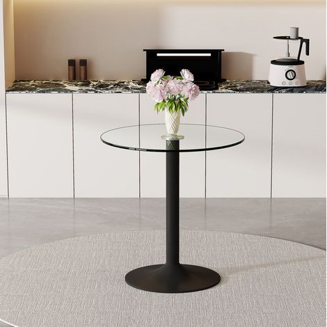 Tavolo bar rotondo in vetro e metallo 89 cm OKMYHOME (1/5)