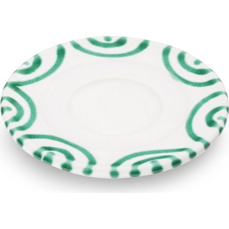 Gmundner Keramik Grüngeflammt  Unterteller Espresso  (Ø 11cm)