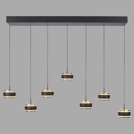 Lampe pendante de table de salle à manger de 7L Pure Falling Rings Black Pearl - 2505-18