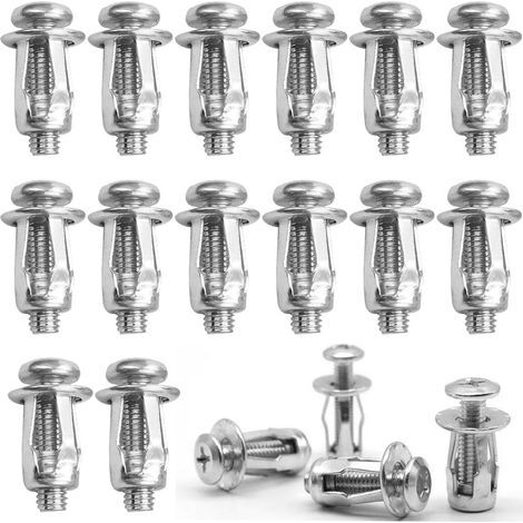 60 Pièces Chevilles métalliques à expansion, chevilles en métal pour cavités creuses, Fixations pour Portes Creuses, Chevilles de Fixation de Tôle, Convient aux Murs Creux fer Métal(M4/M5/M6) (1/5)