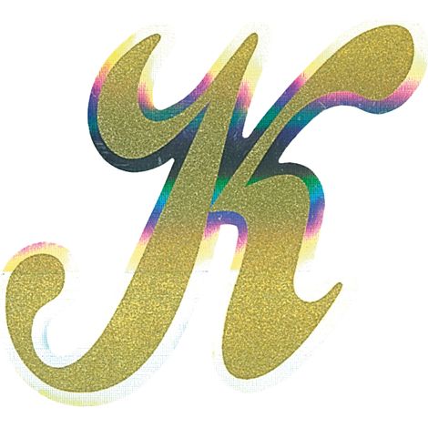 Lettera Adesiva "K" Olografica Colore Oro per Auto e Moto (1/2)